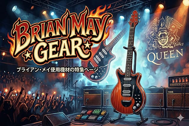 ブライアン・メイの使用機材特集ページイラスト